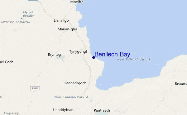 locatiekaart van Benllech Bay