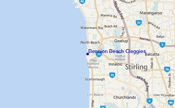 locatiekaart van Bennion Beach Cleggies