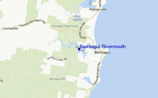 locatiekaart van Bermagui Rivermouth