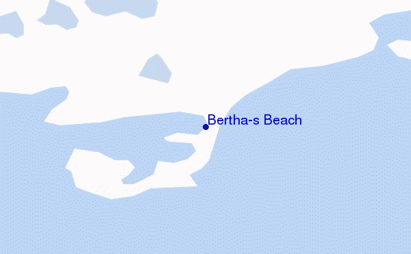 locatiekaart van Bertha's Beach