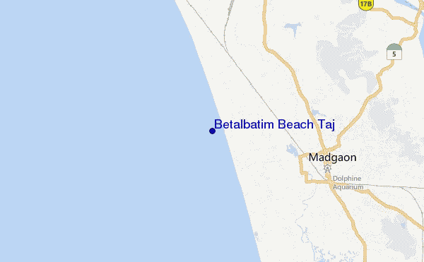 locatiekaart van Betalbatim Beach Taj