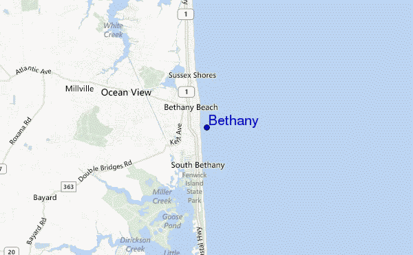 locatiekaart van Bethany