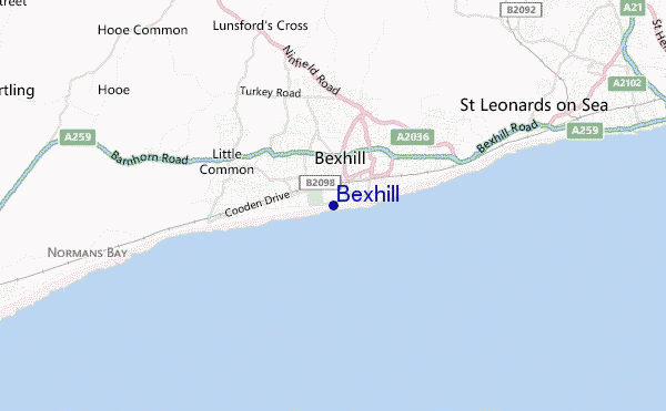 locatiekaart van Bexhill