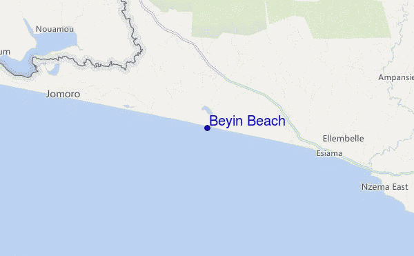 Beyin Beach Location Map