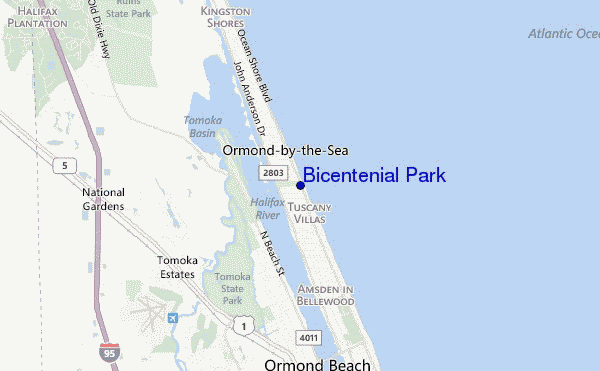 locatiekaart van Bicentenial Park