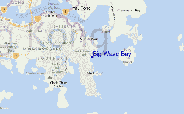 locatiekaart van Big Wave Bay
