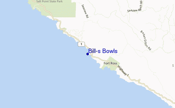 locatiekaart van Bill's Bowls