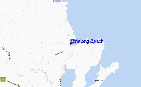 locatiekaart van Binalong Beach