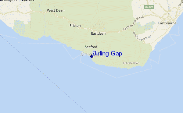 locatiekaart van Birling Gap