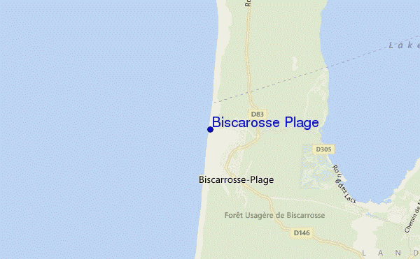 locatiekaart van Biscarosse Plage