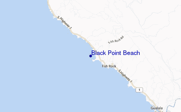 locatiekaart van Black Point Beach