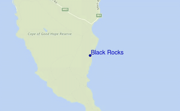 locatiekaart van Black Rocks