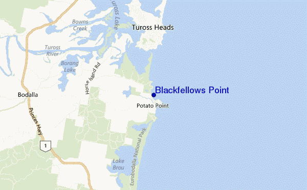 locatiekaart van Blackfellows Point