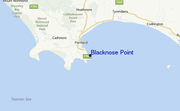 Blacknose Point Location Map