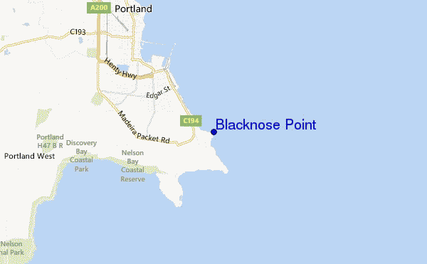 locatiekaart van Blacknose Point