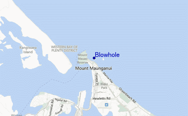 locatiekaart van Blowhole
