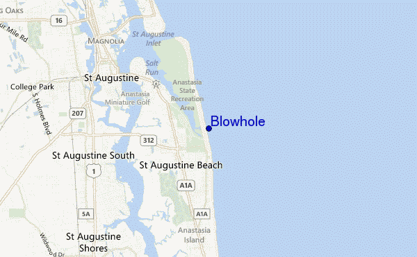 locatiekaart van Blowhole
