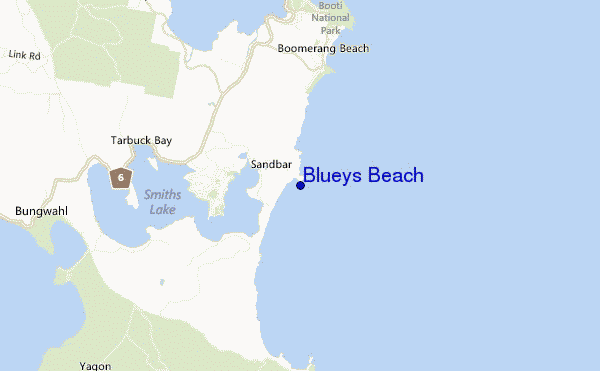 locatiekaart van Blueys Beach