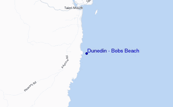 locatiekaart van Dunedin - Bobs Beach