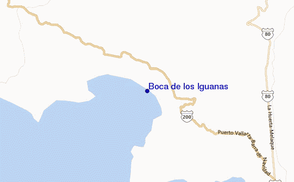 locatiekaart van Boca de los Iguanas