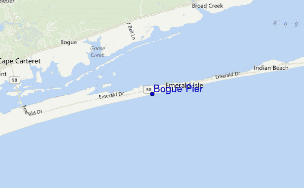 locatiekaart van Bogue Pier