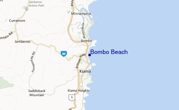 locatiekaart van Bombo Beach