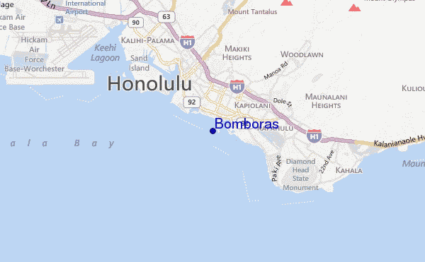 locatiekaart van Bomboras