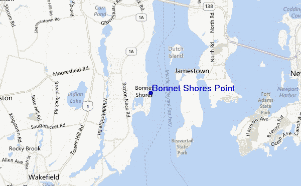 locatiekaart van Bonnet Shores Point