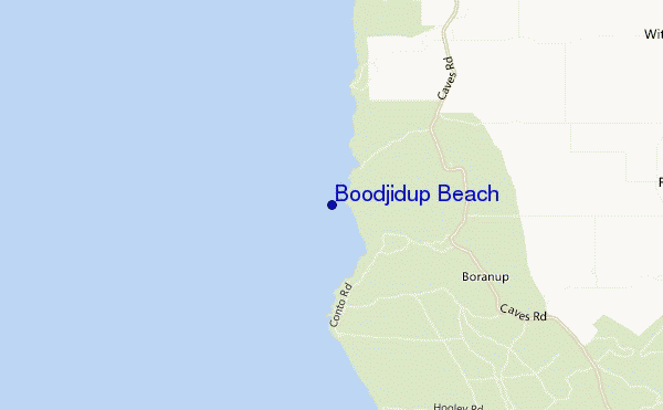 locatiekaart van Boodjidup Beach