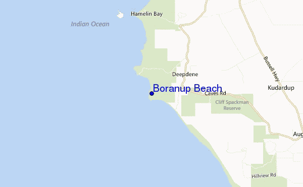 locatiekaart van Boranup Beach
