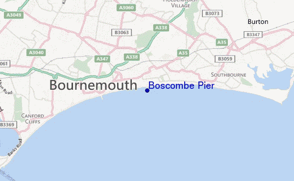 locatiekaart van Boscombe Pier