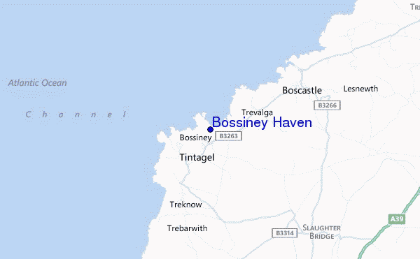 locatiekaart van Bossiney Haven