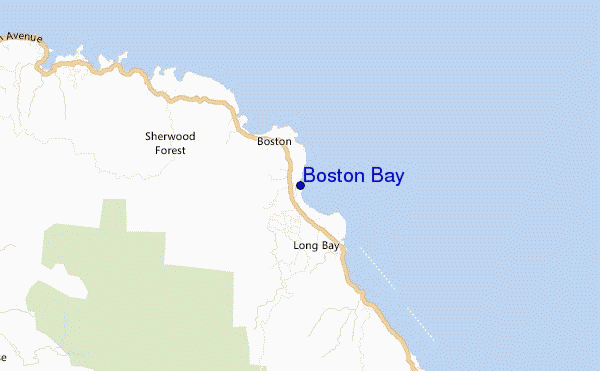 locatiekaart van Boston Bay