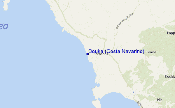 locatiekaart van Bouka (Costa Navarino)