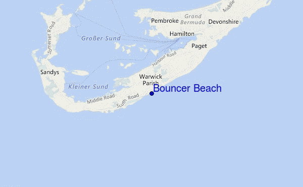 locatiekaart van Bouncer Beach