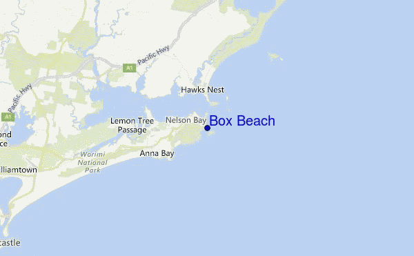 Box Beach Location Map