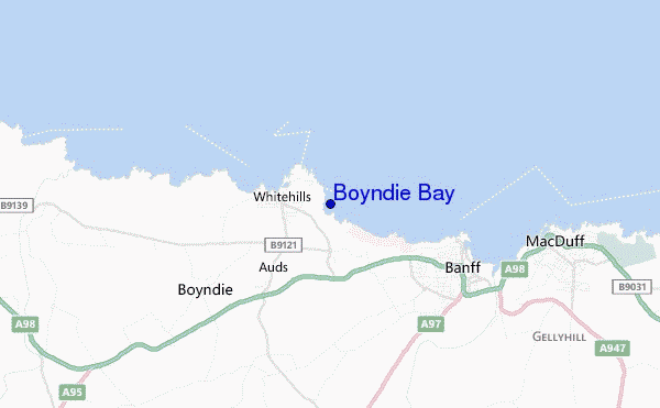locatiekaart van Boyndie Bay