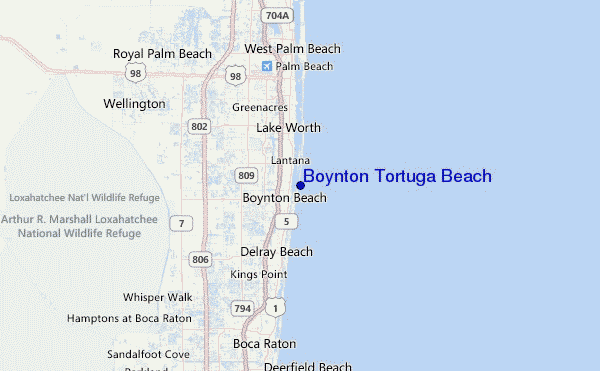 Boynton Tortuga Beach Location Map