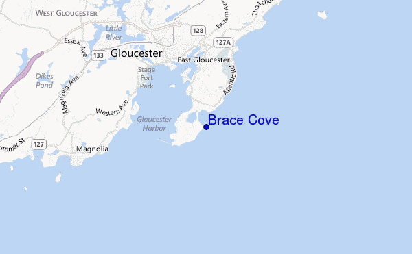 locatiekaart van Brace Cove