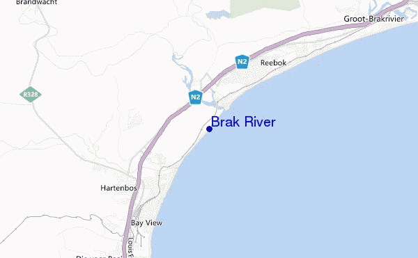 locatiekaart van Brak River