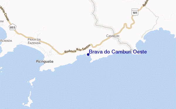 locatiekaart van Brava do Camburi Oeste