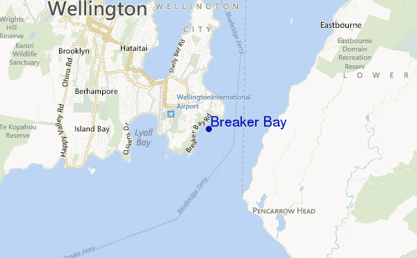 locatiekaart van Breaker Bay