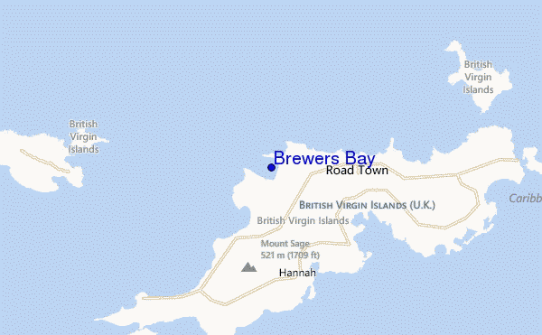 locatiekaart van Brewers Bay