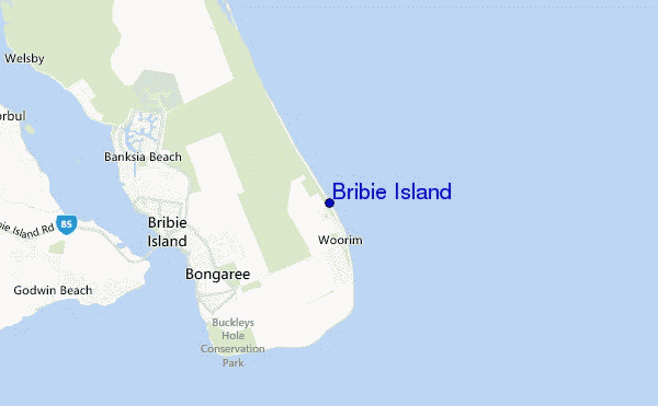 locatiekaart van Bribie Island