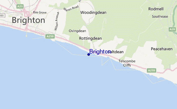 locatiekaart van Brighton