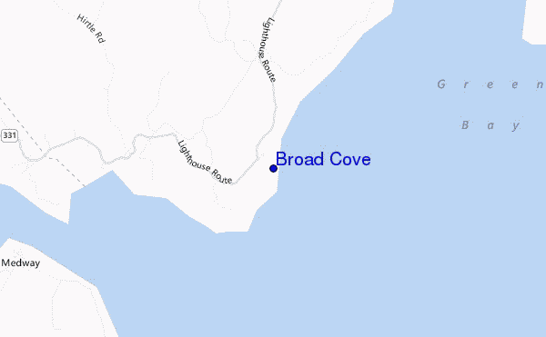 locatiekaart van Broad Cove