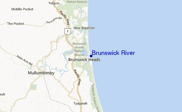 locatiekaart van Brunswick River