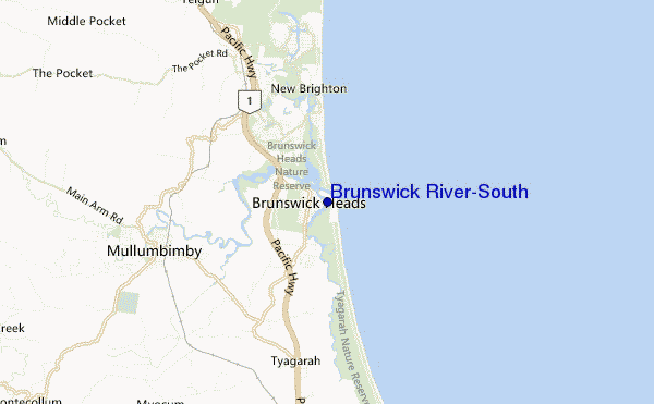 locatiekaart van Brunswick River-South