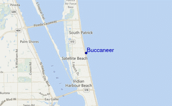 locatiekaart van Buccaneer