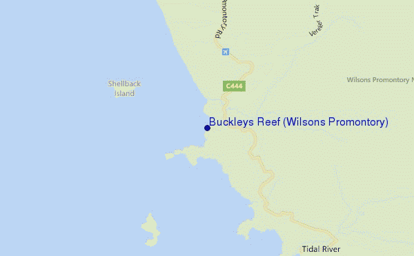 locatiekaart van Buckleys Reef (Wilsons Promontory)